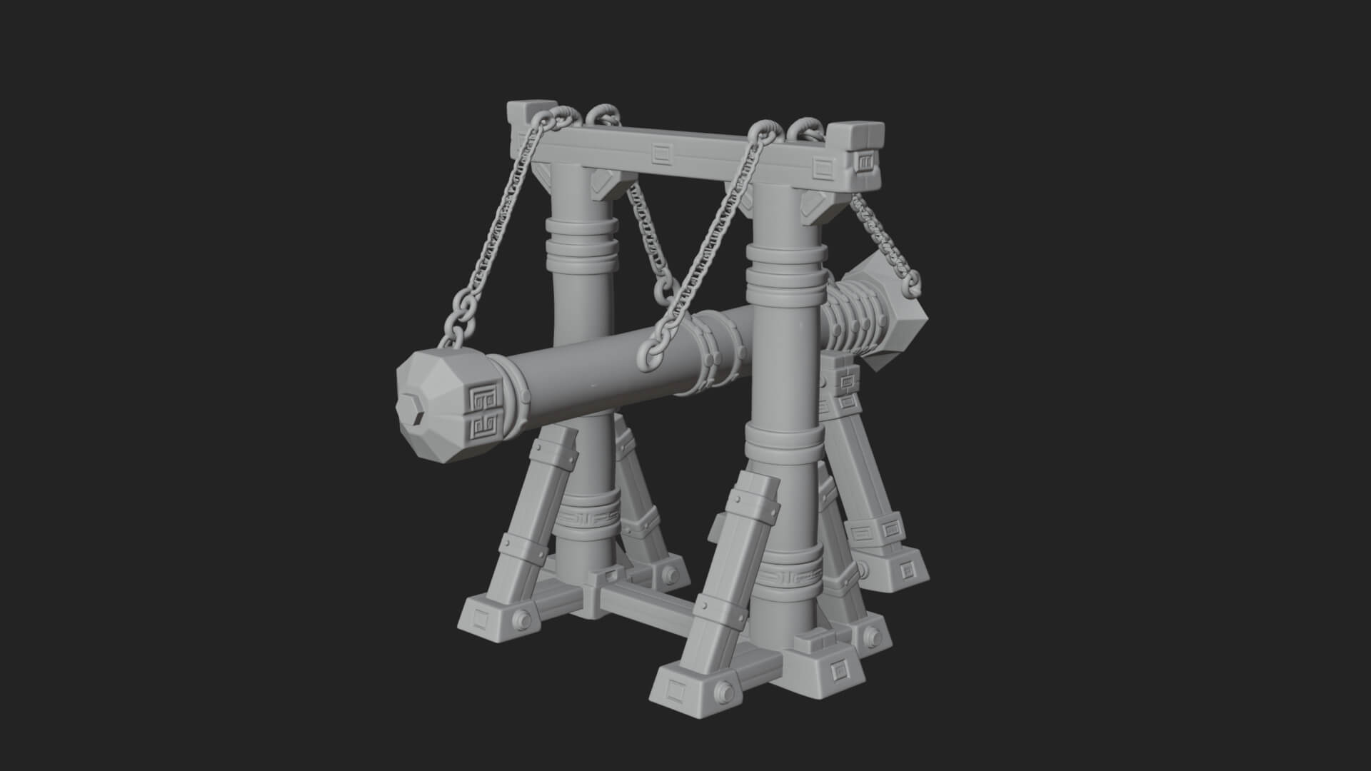 Suspended Battering Ram Model Design 3 3D Print Model 3D Model