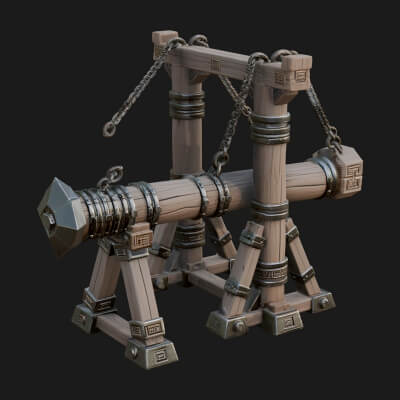Suspended Battering Ram Model Design 3 3D Print Model