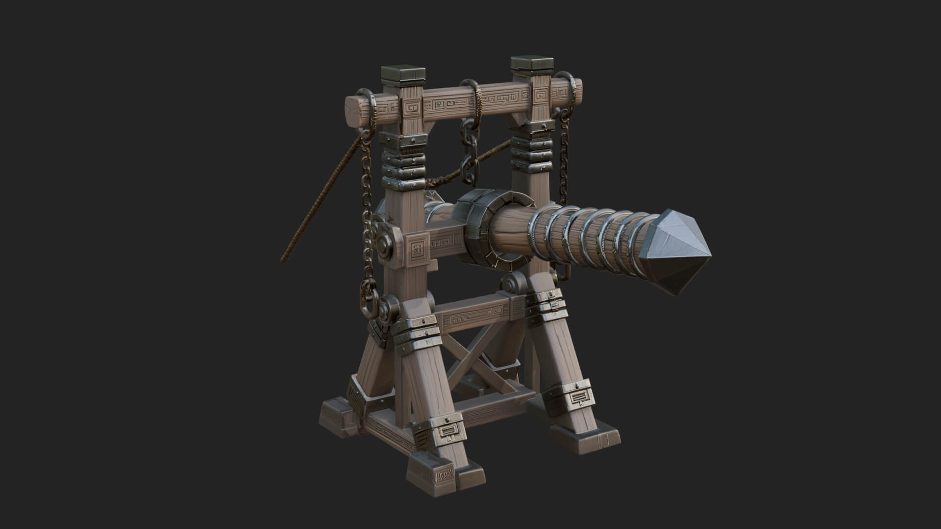 Suspended Battering Ram Model Design 4 3D Print Model 3D Model