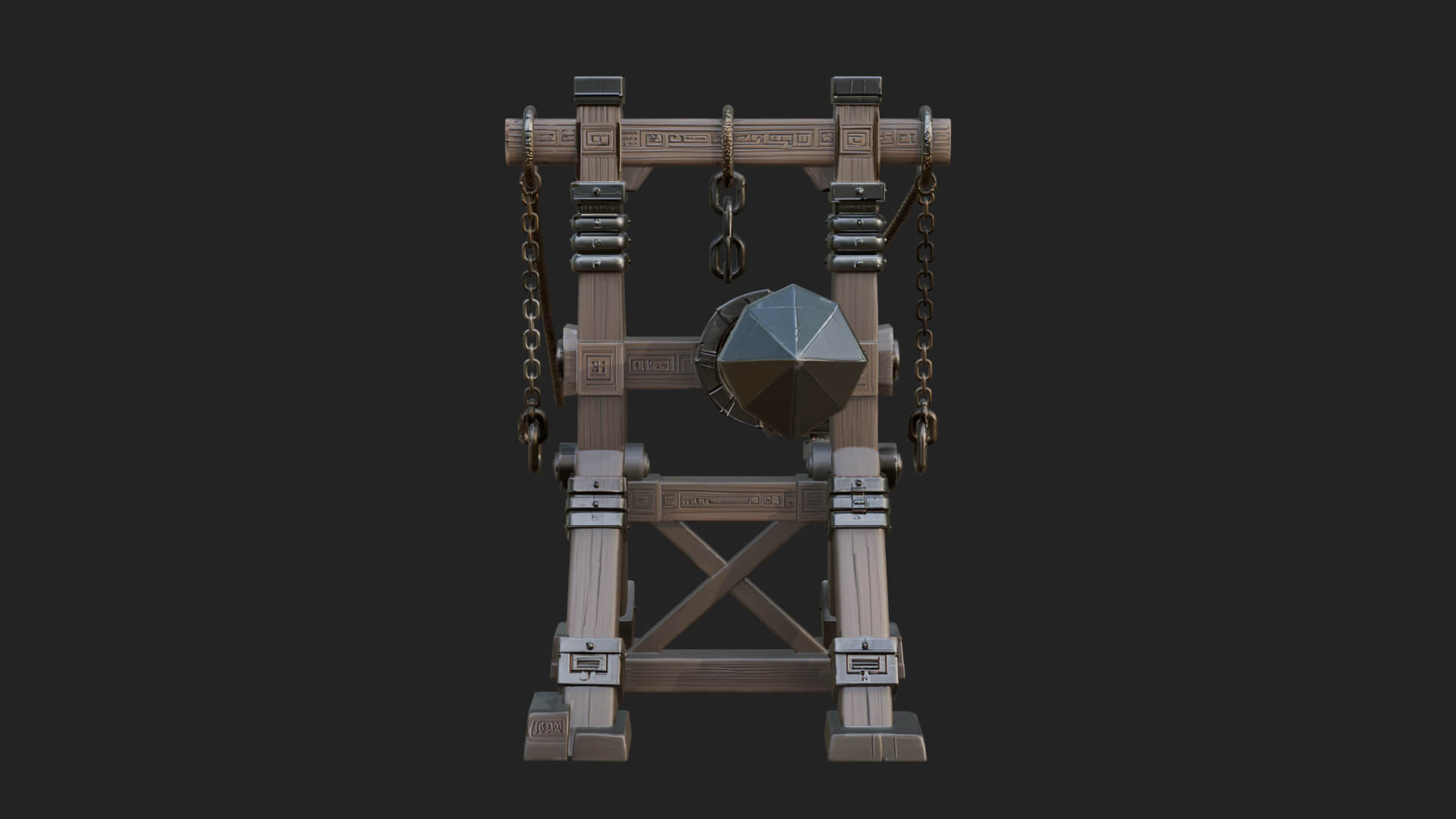 Suspended Battering Ram Model Design 4 3D Print Model 3D Model