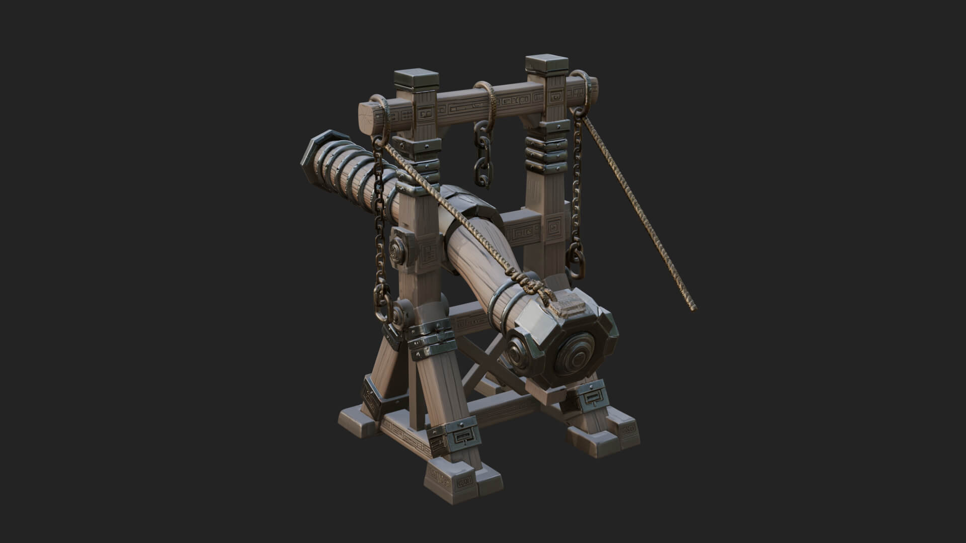 Suspended Battering Ram Model Design 4 3D Print Model 3D Model
