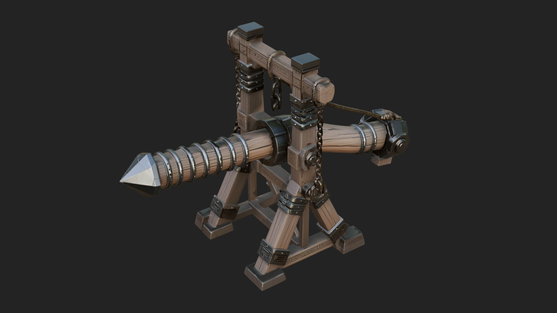 Suspended Battering Ram Model Design 4 3D Print Model 3D Model