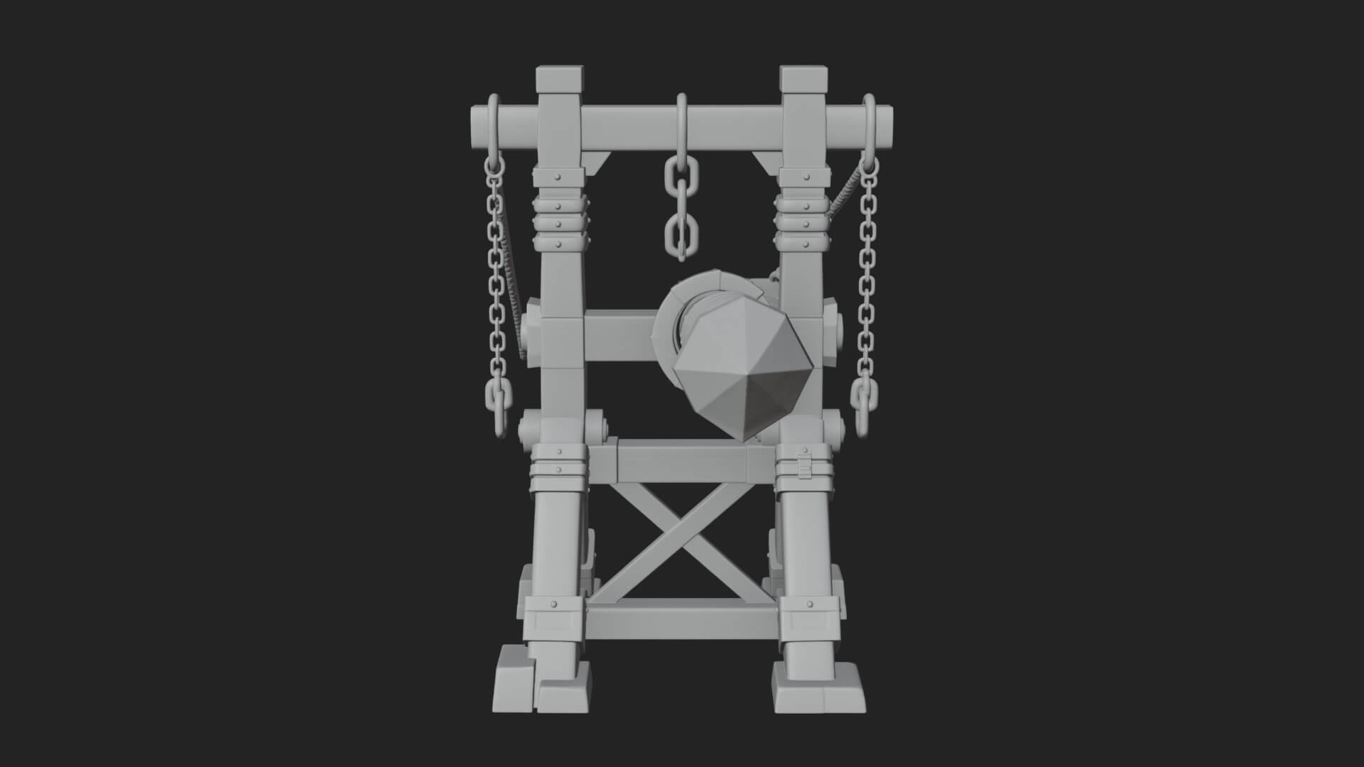 Suspended Battering Ram Model Design 4 3D Print Model 3D Model