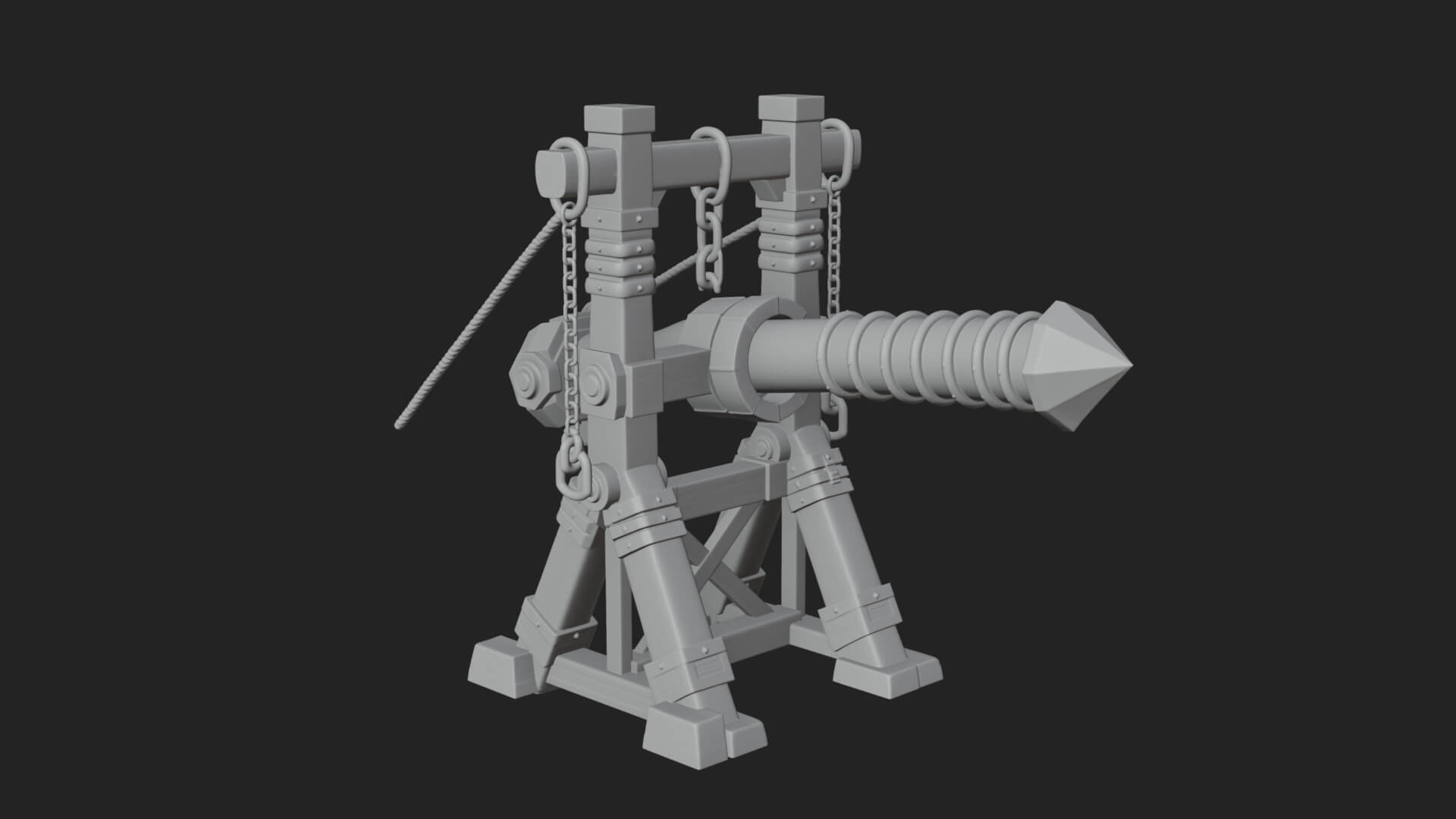 Suspended Battering Ram Model Design 4 3D Print Model 3D Model