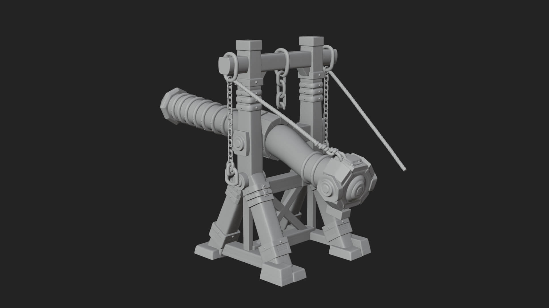 Suspended Battering Ram Model Design 4 3D Print Model 3D Model