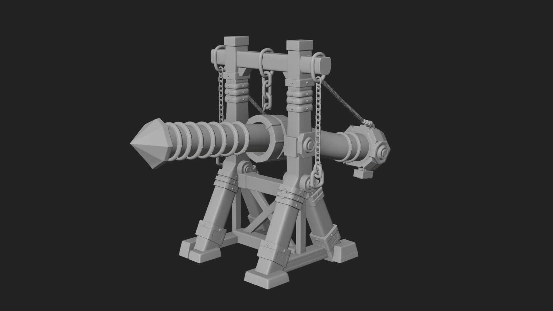Suspended Battering Ram Model Design 4 3D Print Model 3D Model