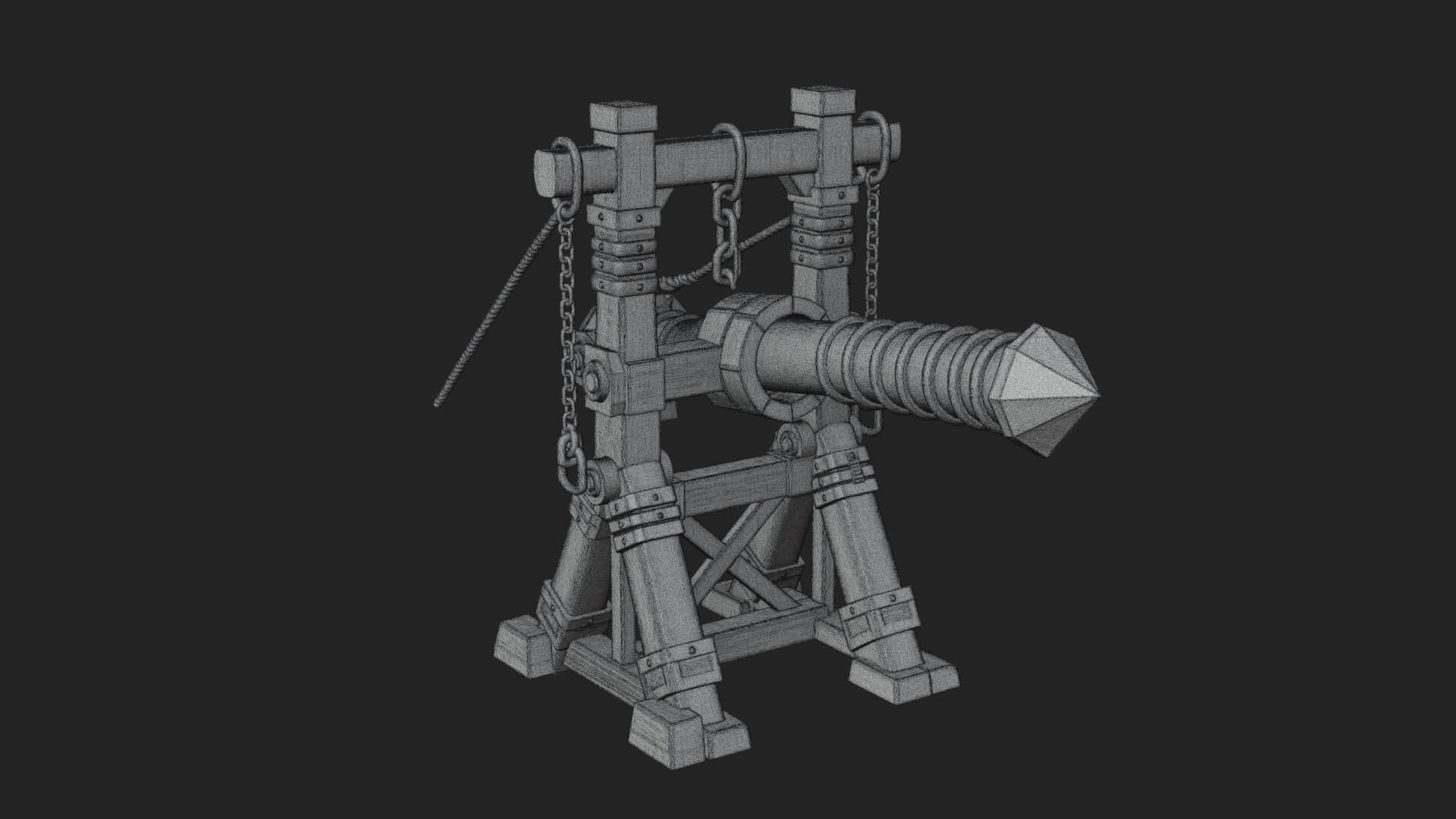 Suspended Battering Ram Model Design 4 3D Print Model 3D Model