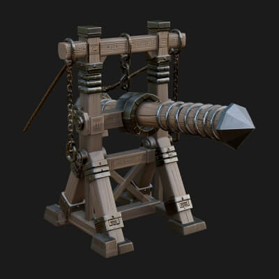Suspended Battering Ram Model Design 4 3D Print Model