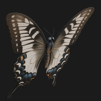 Swallowtail Butterfly Statue Design 2 3D Print Model