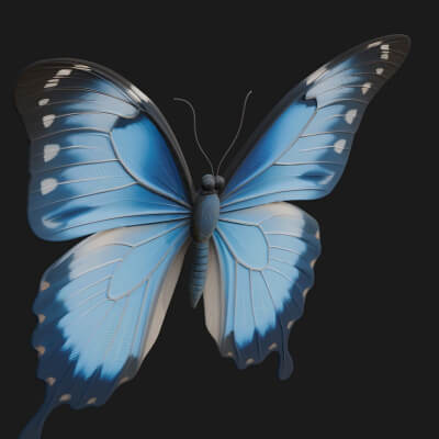 Swallowtail Butterfly Statue Design 3 3D Print Model