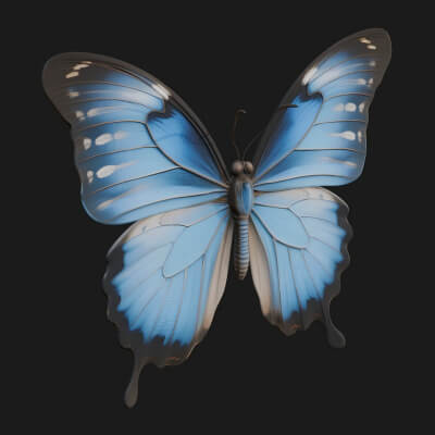 Swallowtail Butterfly Statue Design 4 3D Print Model