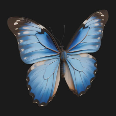 Swallowtail Butterfly Statue Design 5 3D Print Model
