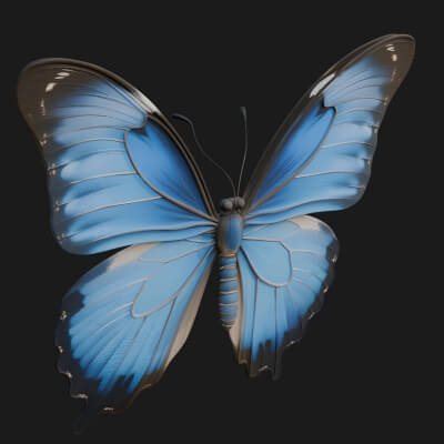Swallowtail Butterfly Statue Design 7 3D Print Model