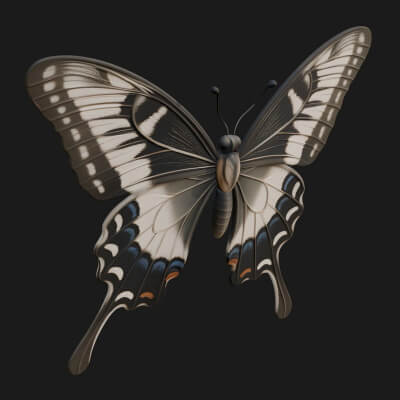 Swallowtail Butterfly Statue Design 8 3D Print Model
