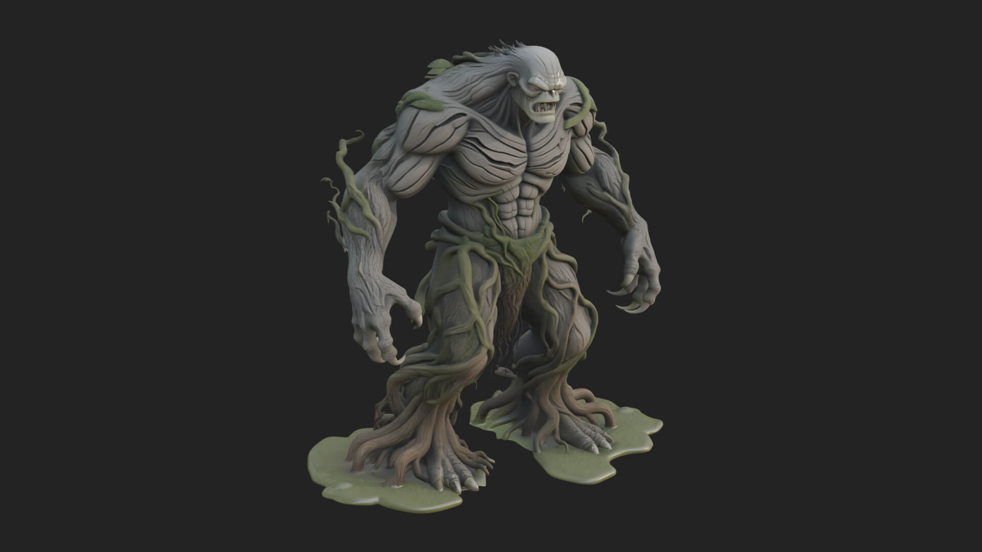 Swamp Troll Statue Design 1 3D Print Model 3D Model