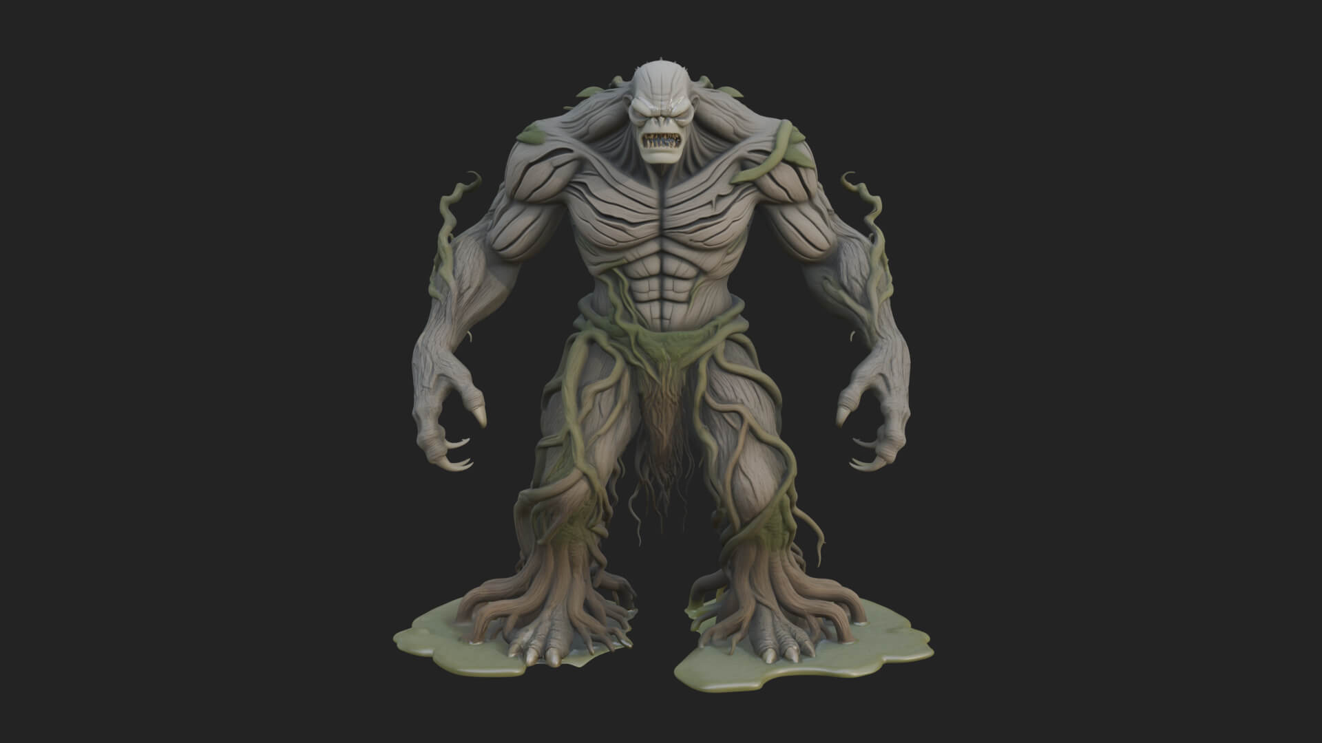 Swamp Troll Statue Design 1 3D Print Model 3D Model