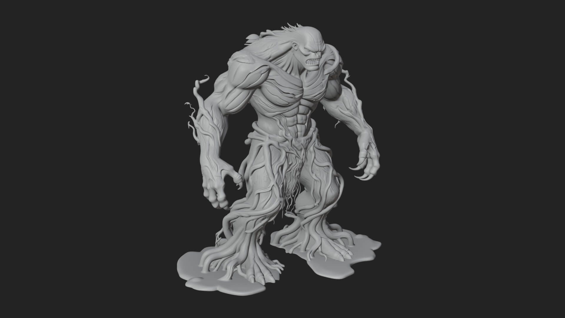 Swamp Troll Statue Design 1 3D Print Model 3D Model
