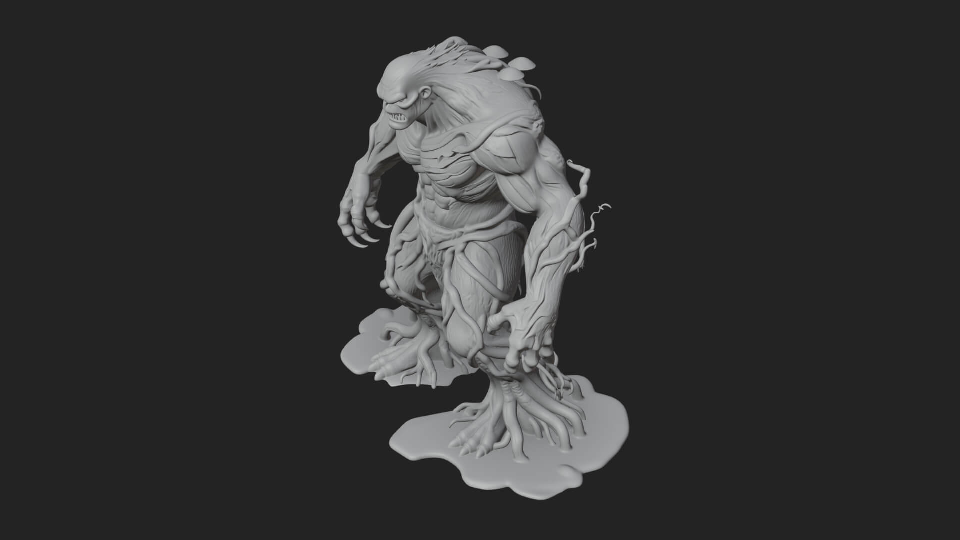 Swamp Troll Statue Design 1 3D Print Model 3D Model