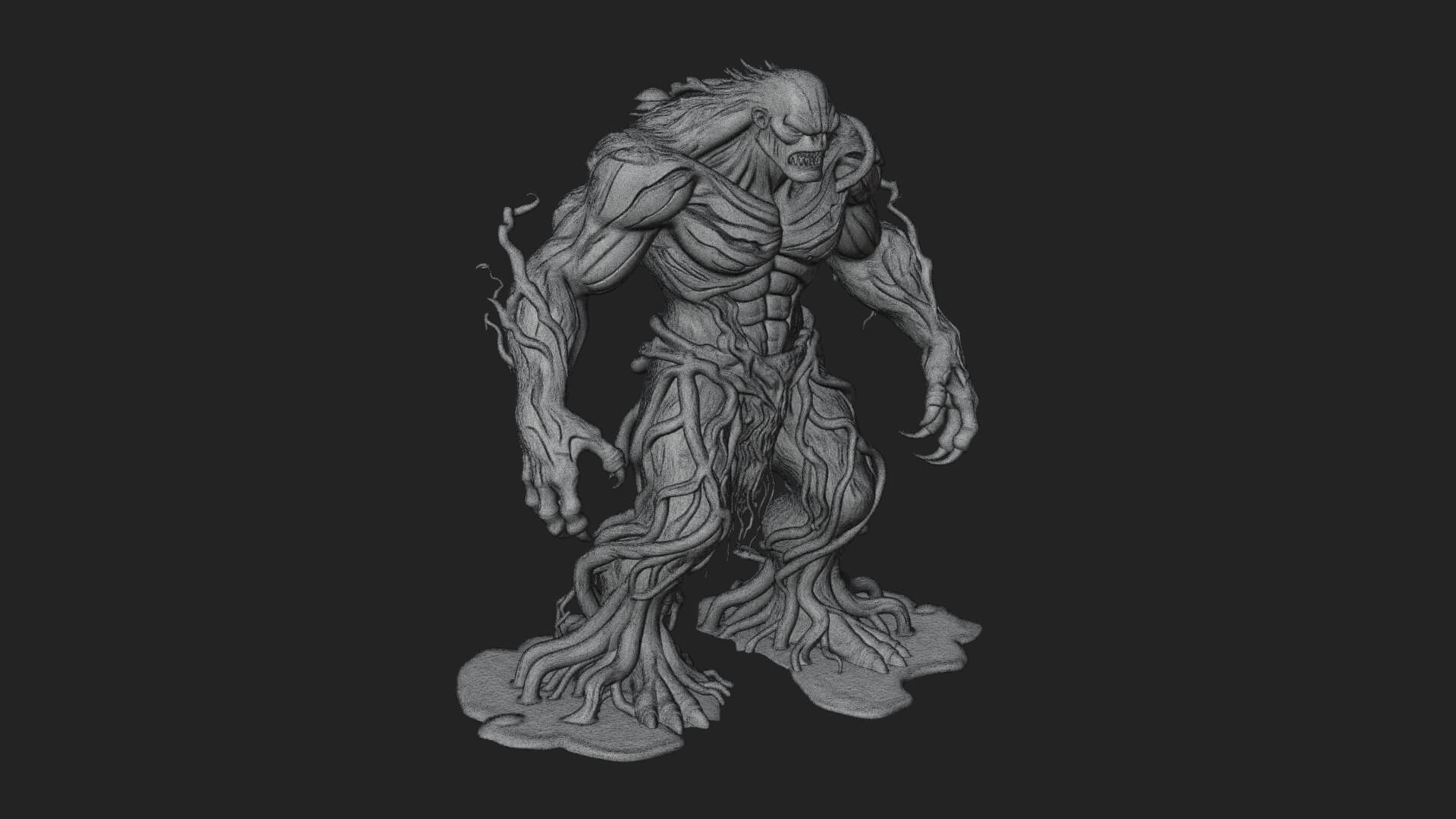 Swamp Troll Statue Design 1 3D Print Model 3D Model