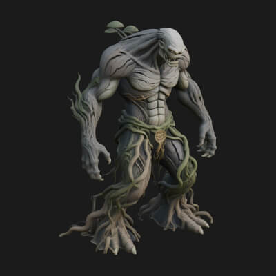 Swamp Troll Statue Design 4 3D Print Model