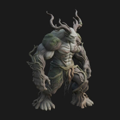 Swamp Troll Statue Design 5 3D Print Model