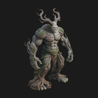 Swamp Troll Statue Design 6 3D Print Model