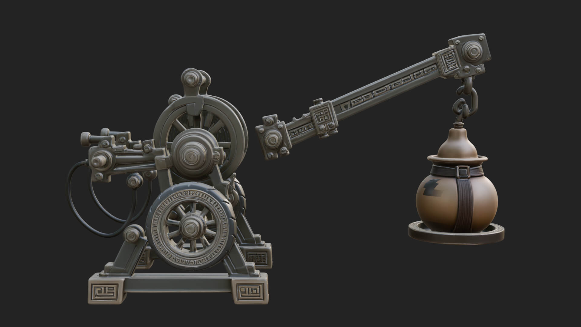 Swinging Fire Pot Launcher Model Design 1 3D Print Model 3D Model
