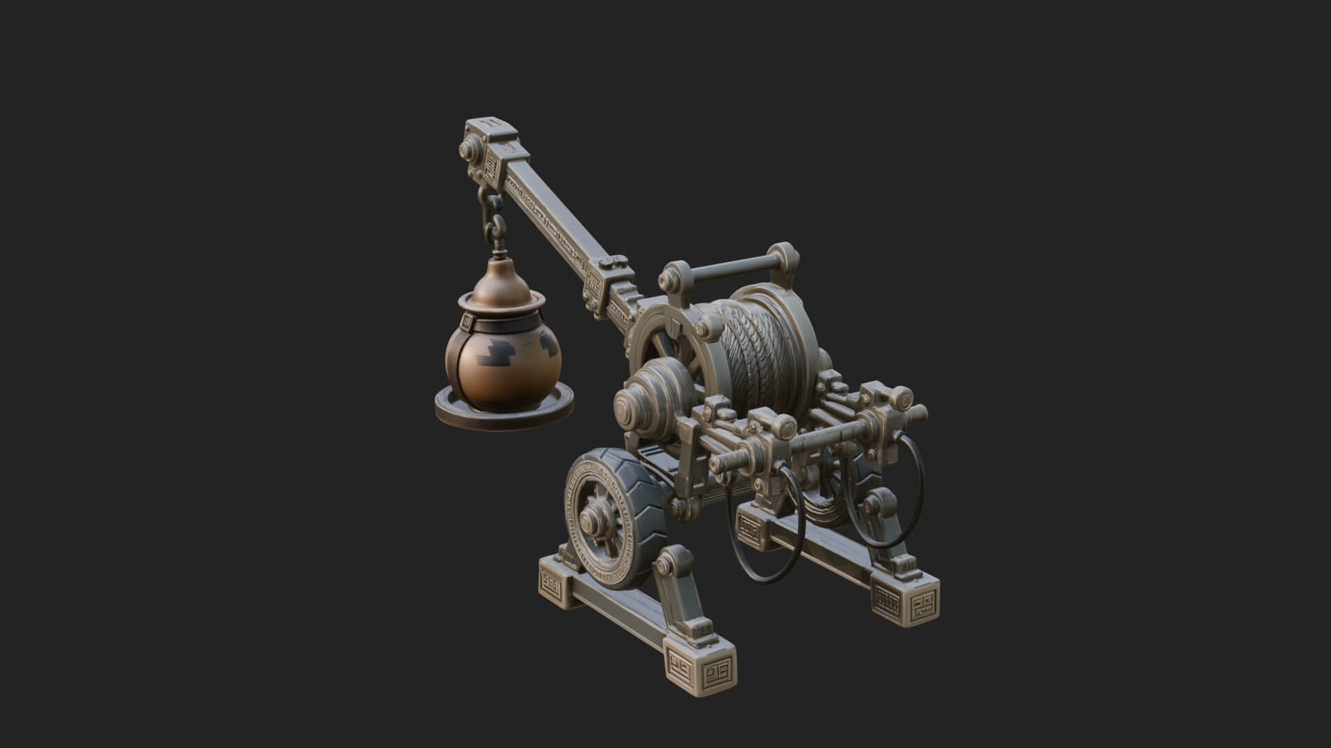 Swinging Fire Pot Launcher Model Design 1 3D Print Model 3D Model