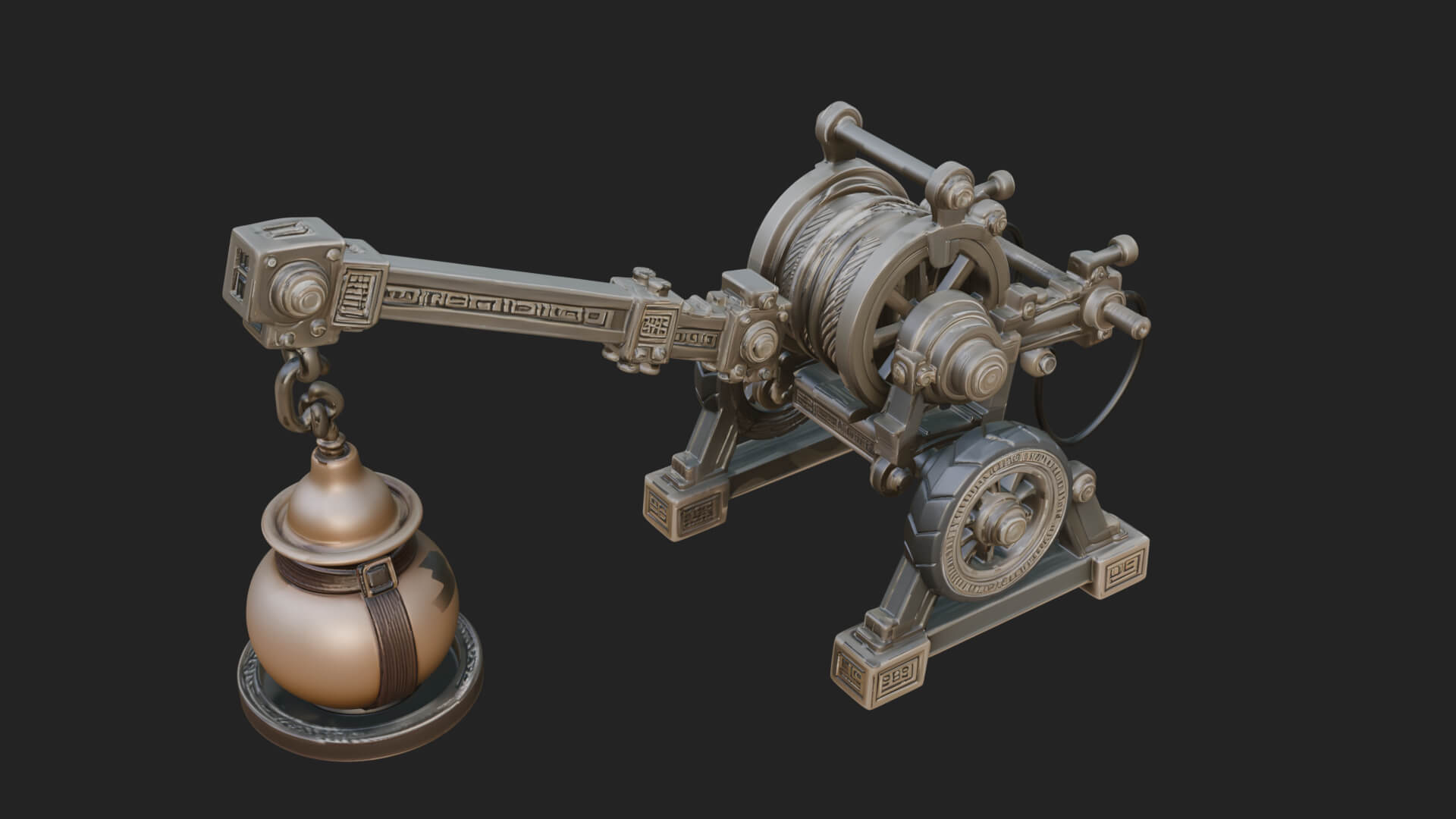 Swinging Fire Pot Launcher Model Design 1 3D Print Model 3D Model