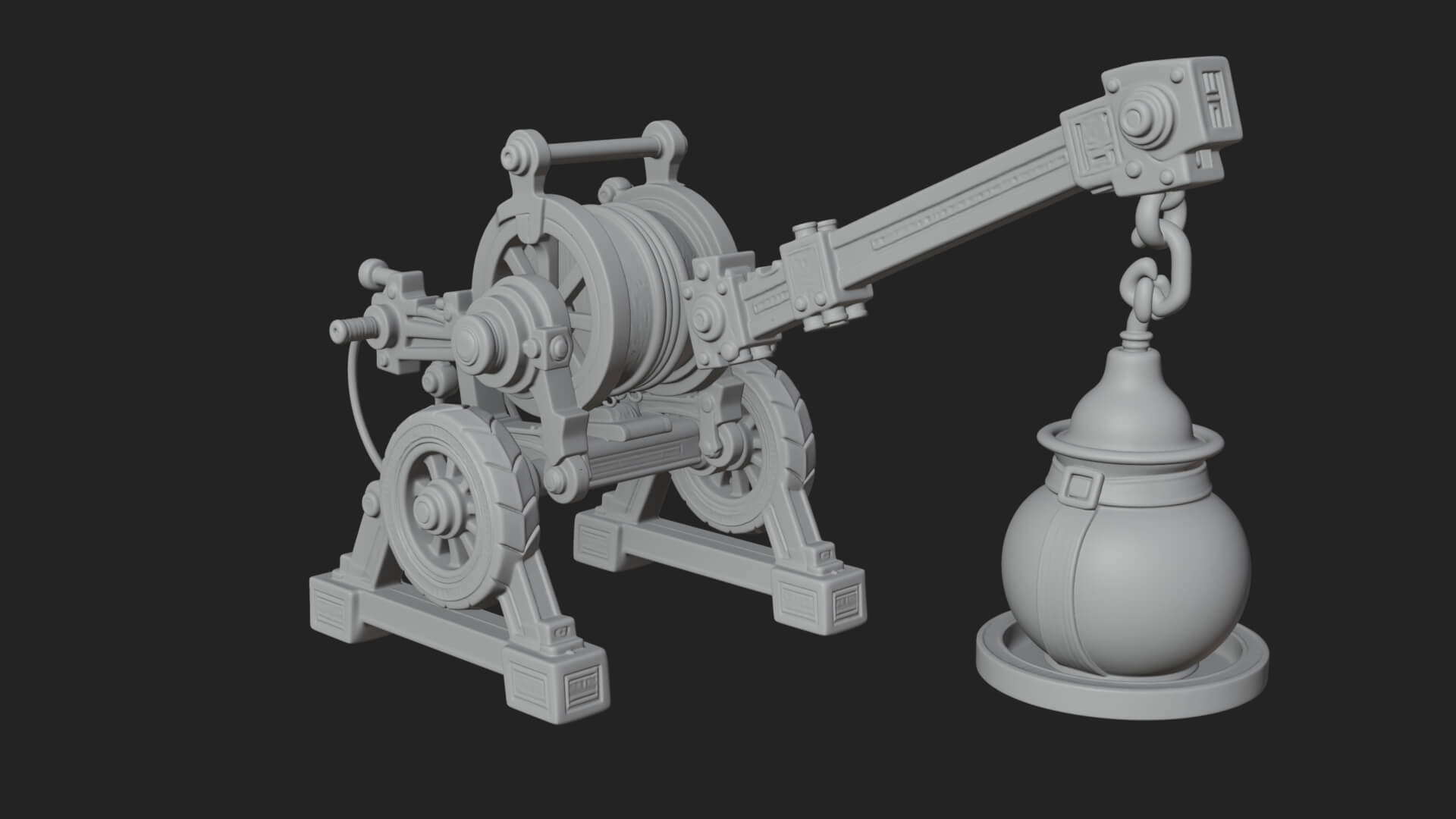 Swinging Fire Pot Launcher Model Design 1 3D Print Model 3D Model