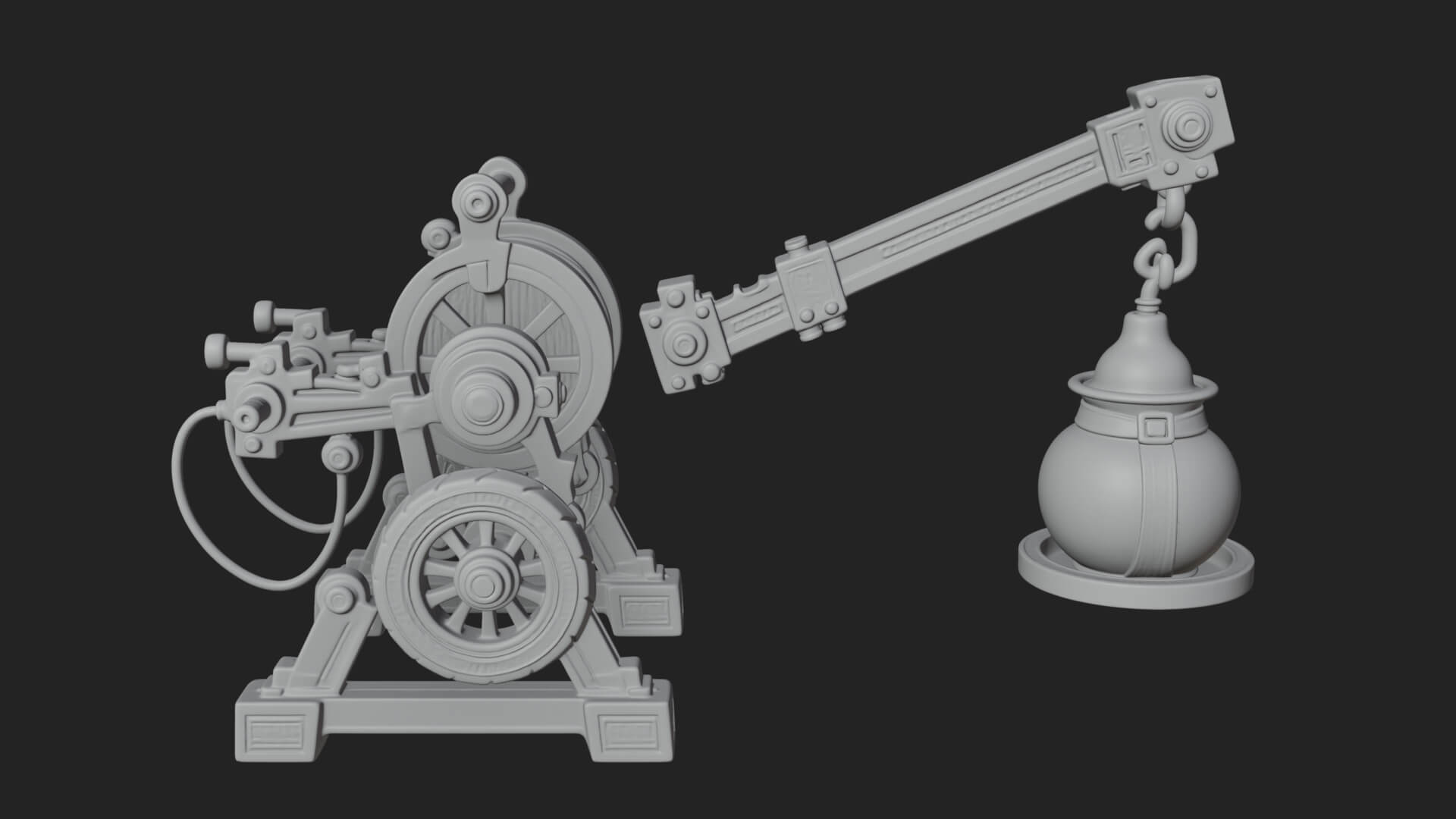 Swinging Fire Pot Launcher Model Design 1 3D Print Model 3D Model