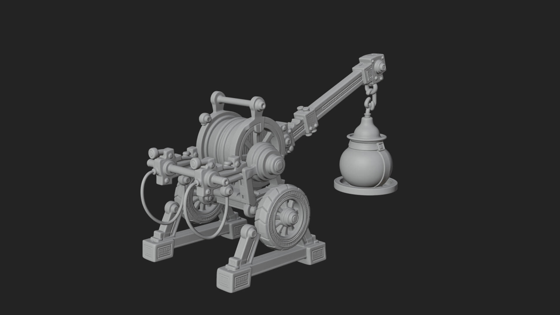 Swinging Fire Pot Launcher Model Design 1 3D Print Model 3D Model