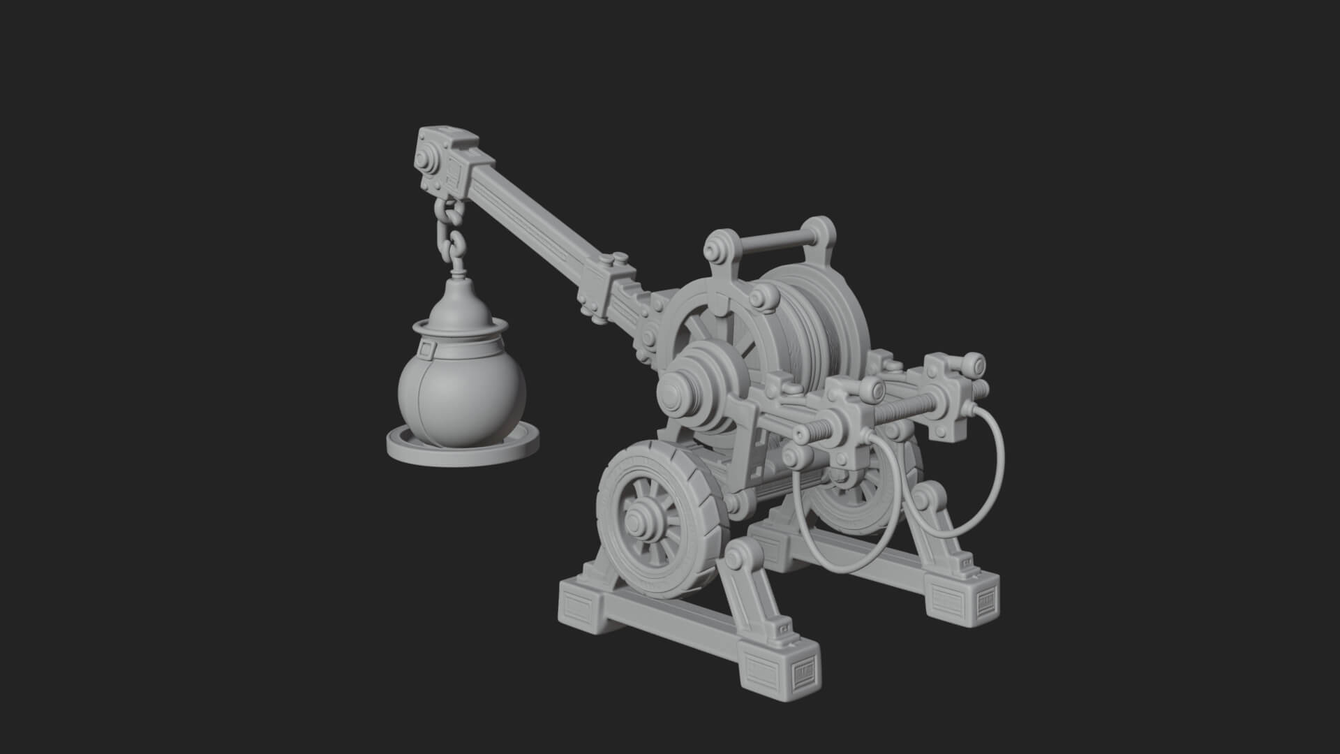 Swinging Fire Pot Launcher Model Design 1 3D Print Model 3D Model
