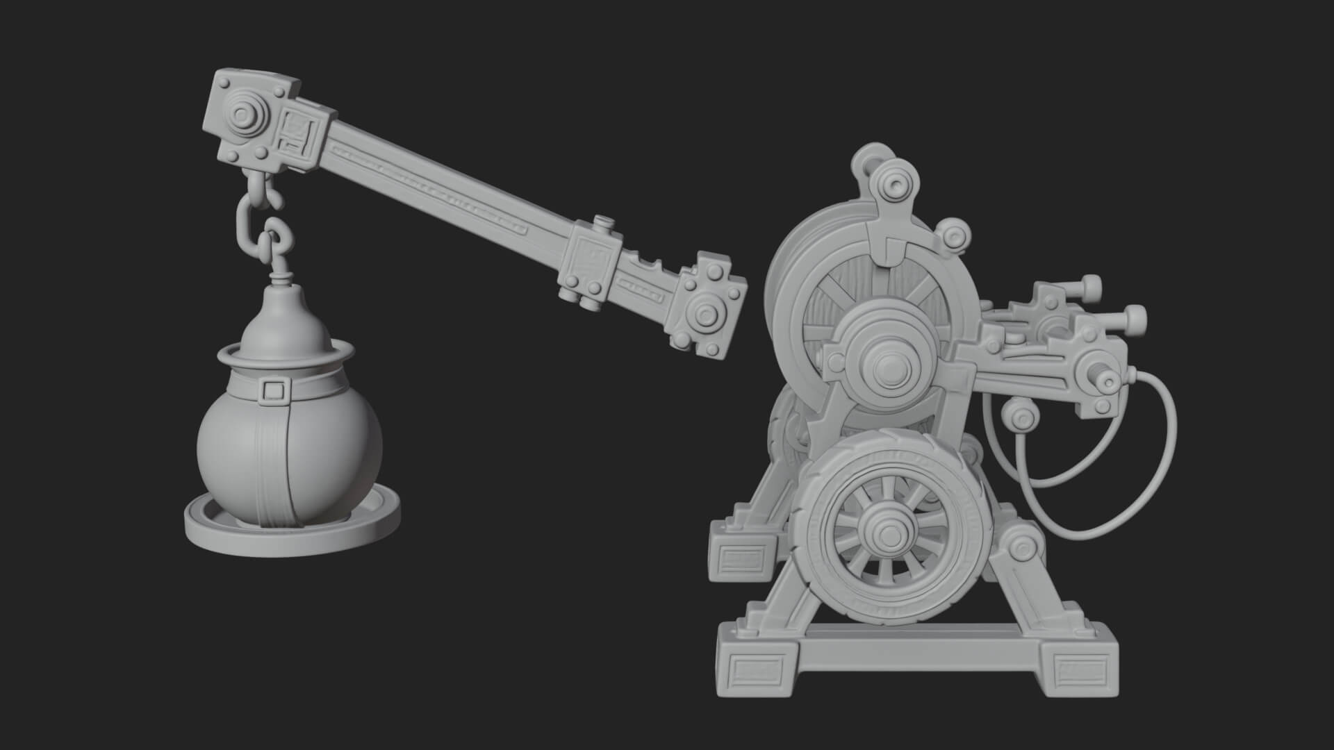 Swinging Fire Pot Launcher Model Design 1 3D Print Model 3D Model