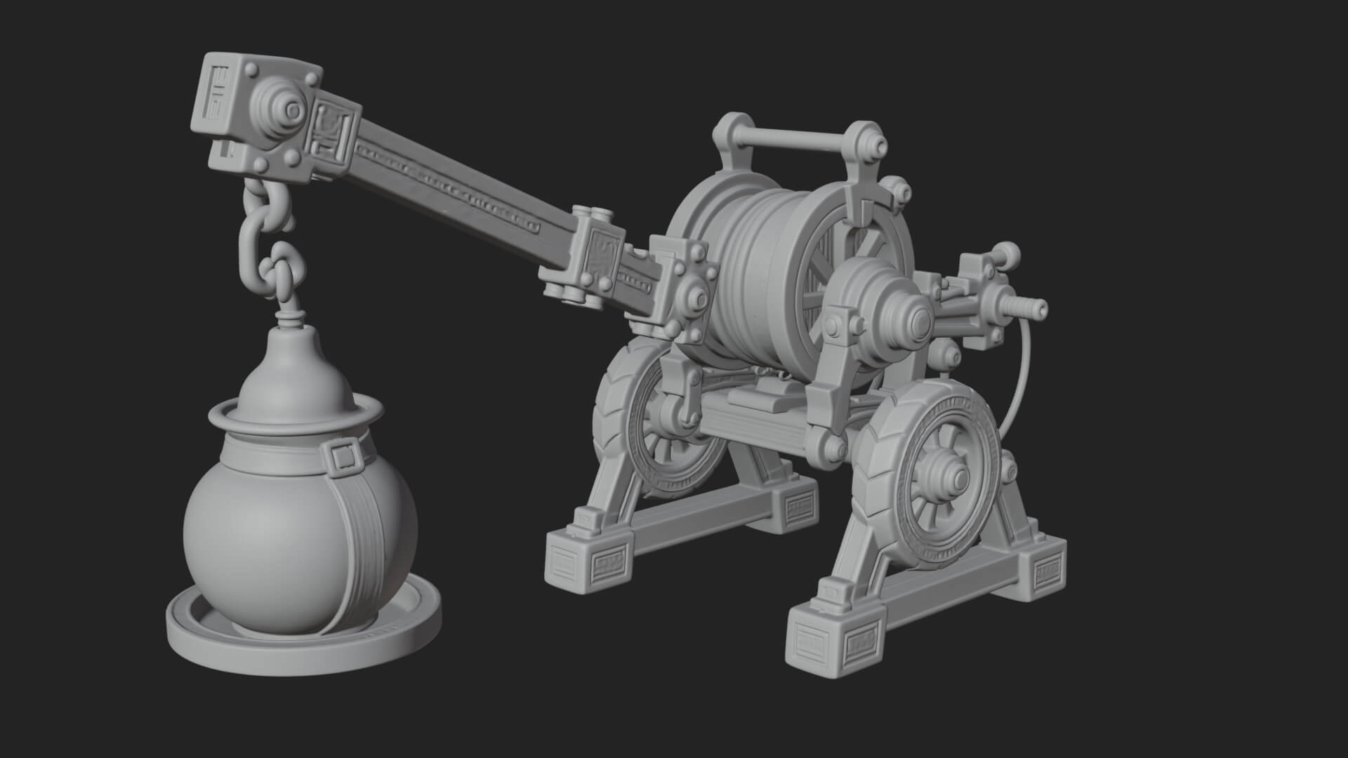Swinging Fire Pot Launcher Model Design 1 3D Print Model 3D Model