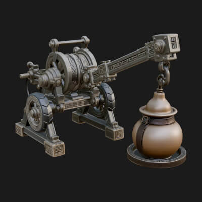 Swinging Fire Pot Launcher Model Design 1 3D Print Model