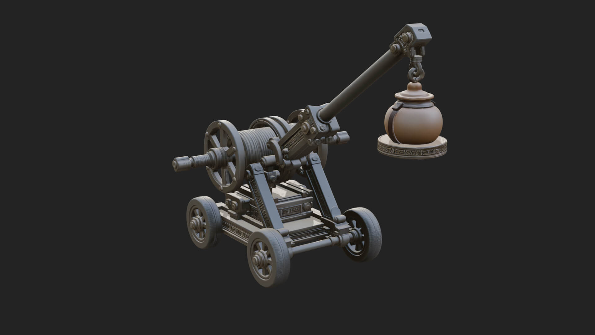 Swinging Fire Pot Launcher Model Design 2 3D Print Model 3D Model