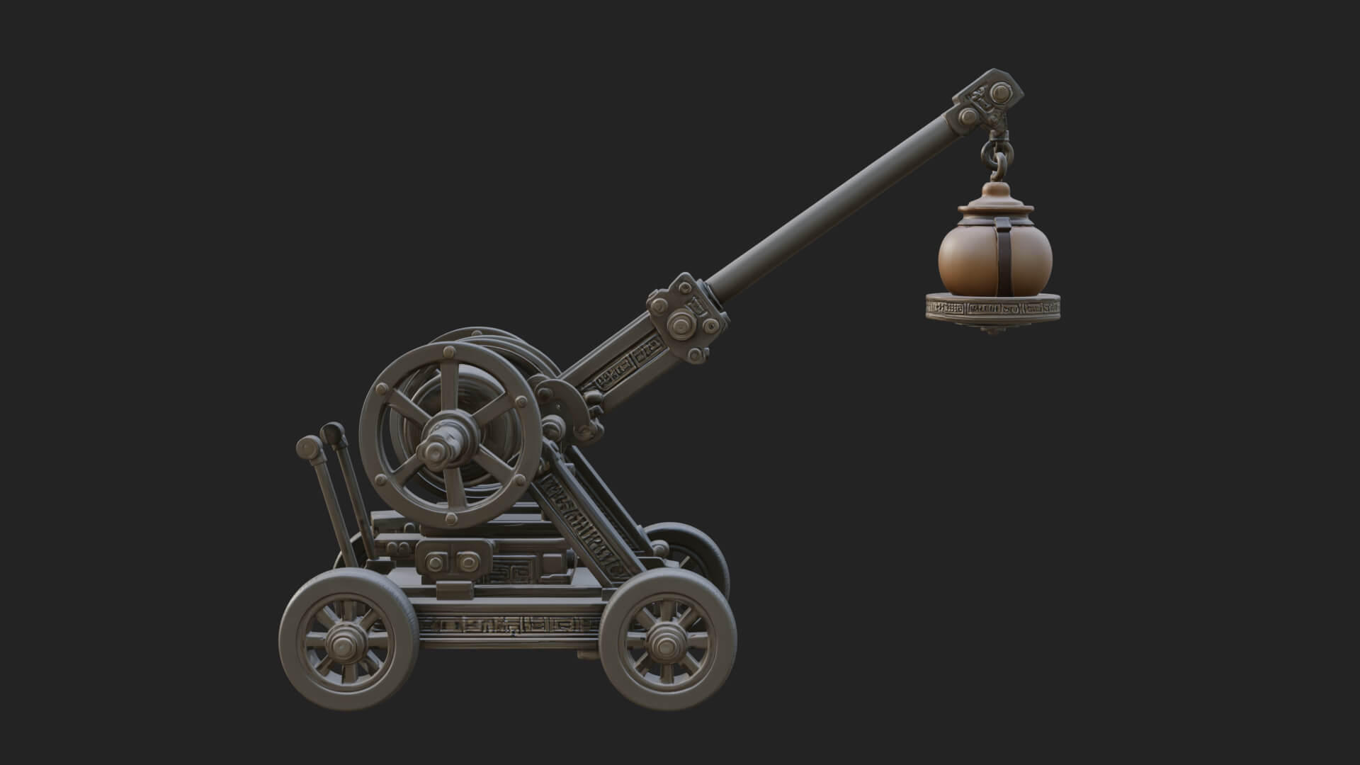 Swinging Fire Pot Launcher Model Design 2 3D Print Model 3D Model