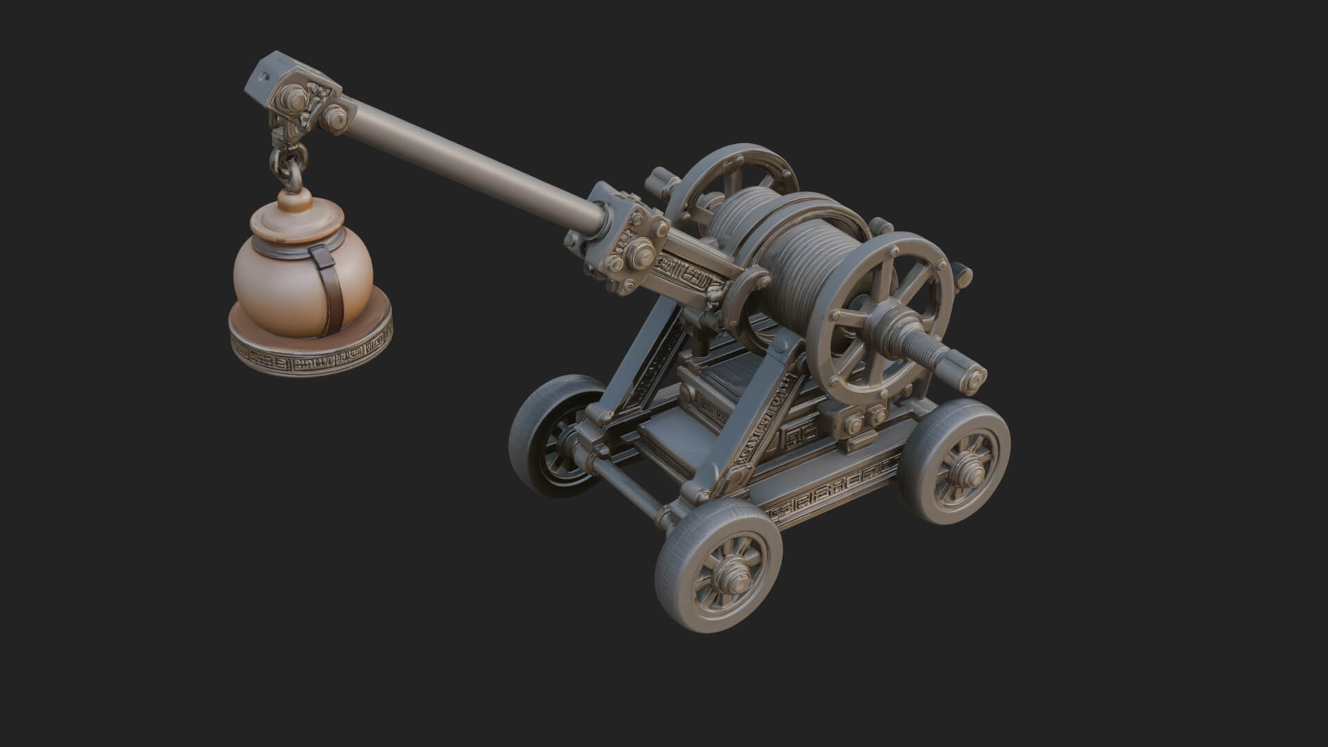 Swinging Fire Pot Launcher Model Design 2 3D Print Model 3D Model