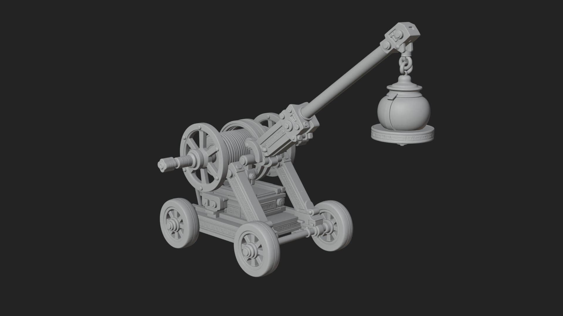 Swinging Fire Pot Launcher Model Design 2 3D Print Model 3D Model