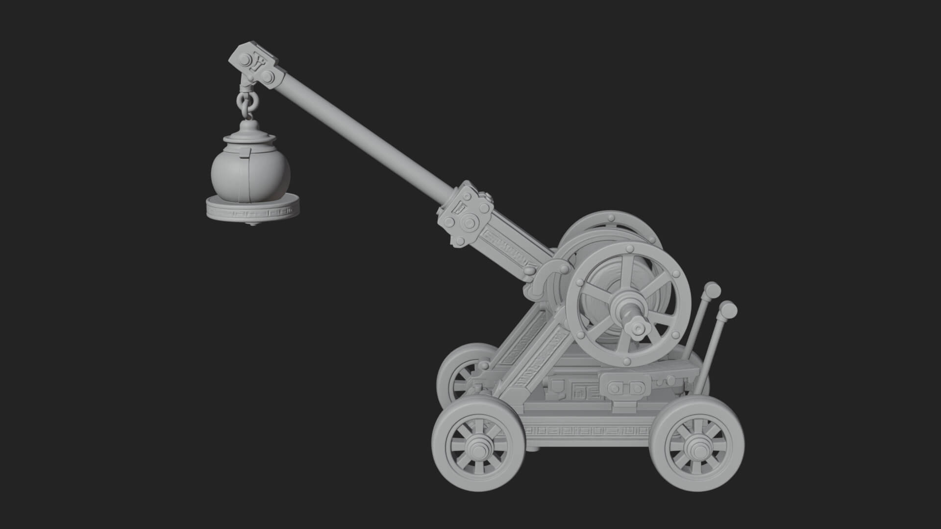 Swinging Fire Pot Launcher Model Design 2 3D Print Model 3D Model