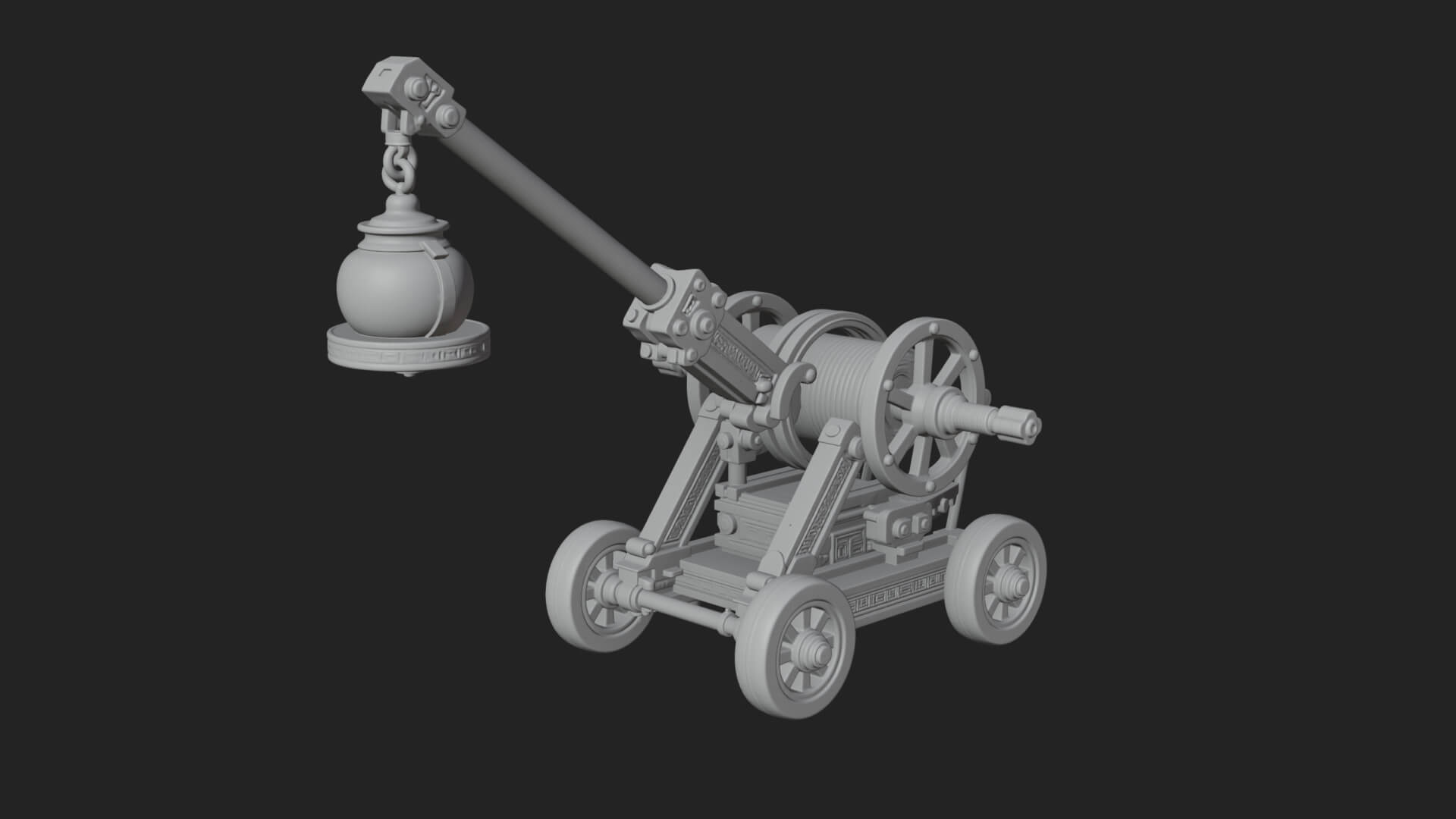 Swinging Fire Pot Launcher Model Design 2 3D Print Model 3D Model