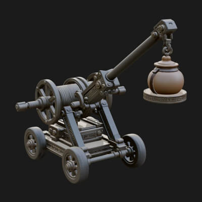Swinging Fire Pot Launcher Model Design 2 3D Print Model
