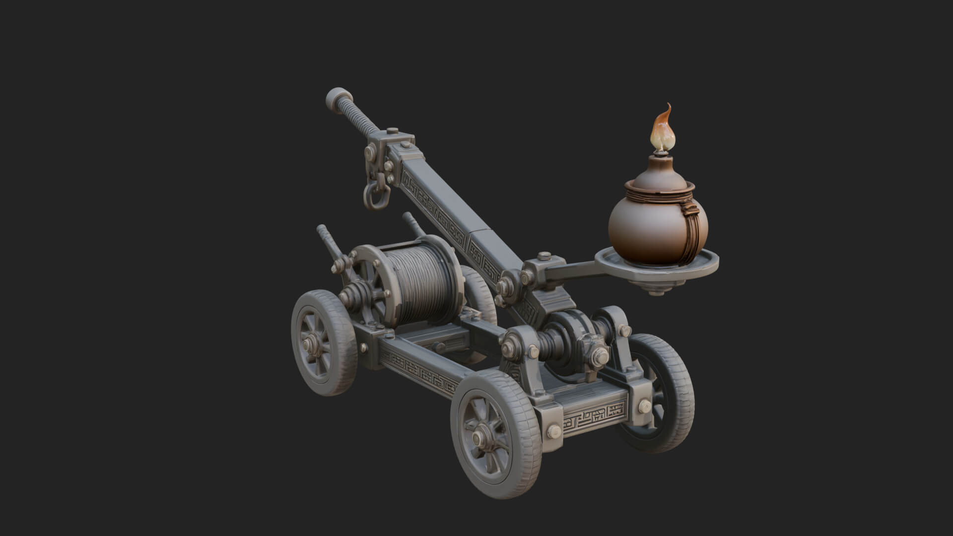 Swinging Fire Pot Launcher Model Design 3 3D Print Model 3D Model