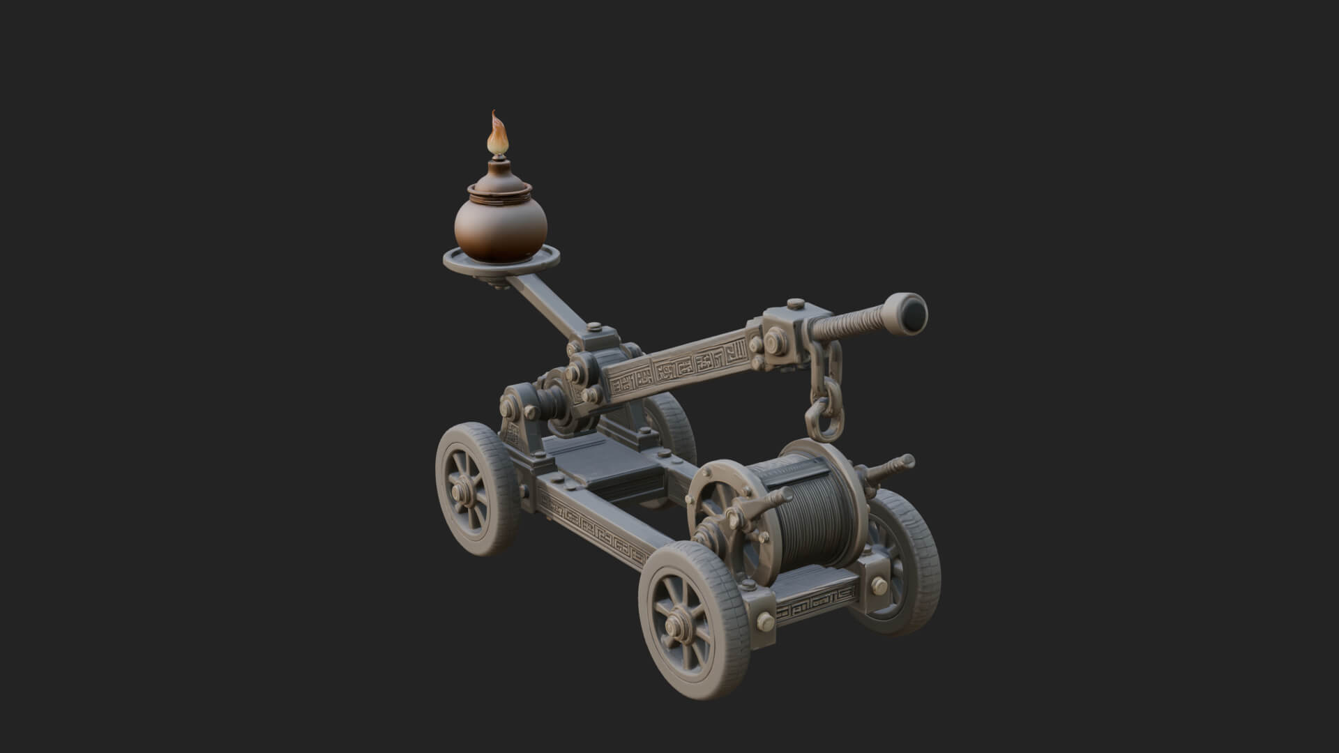 Swinging Fire Pot Launcher Model Design 3 3D Print Model 3D Model