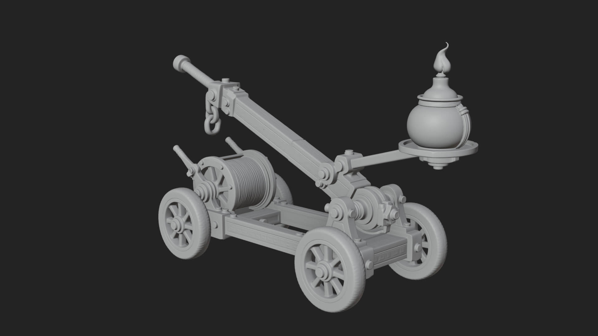 Swinging Fire Pot Launcher Model Design 3 3D Print Model 3D Model