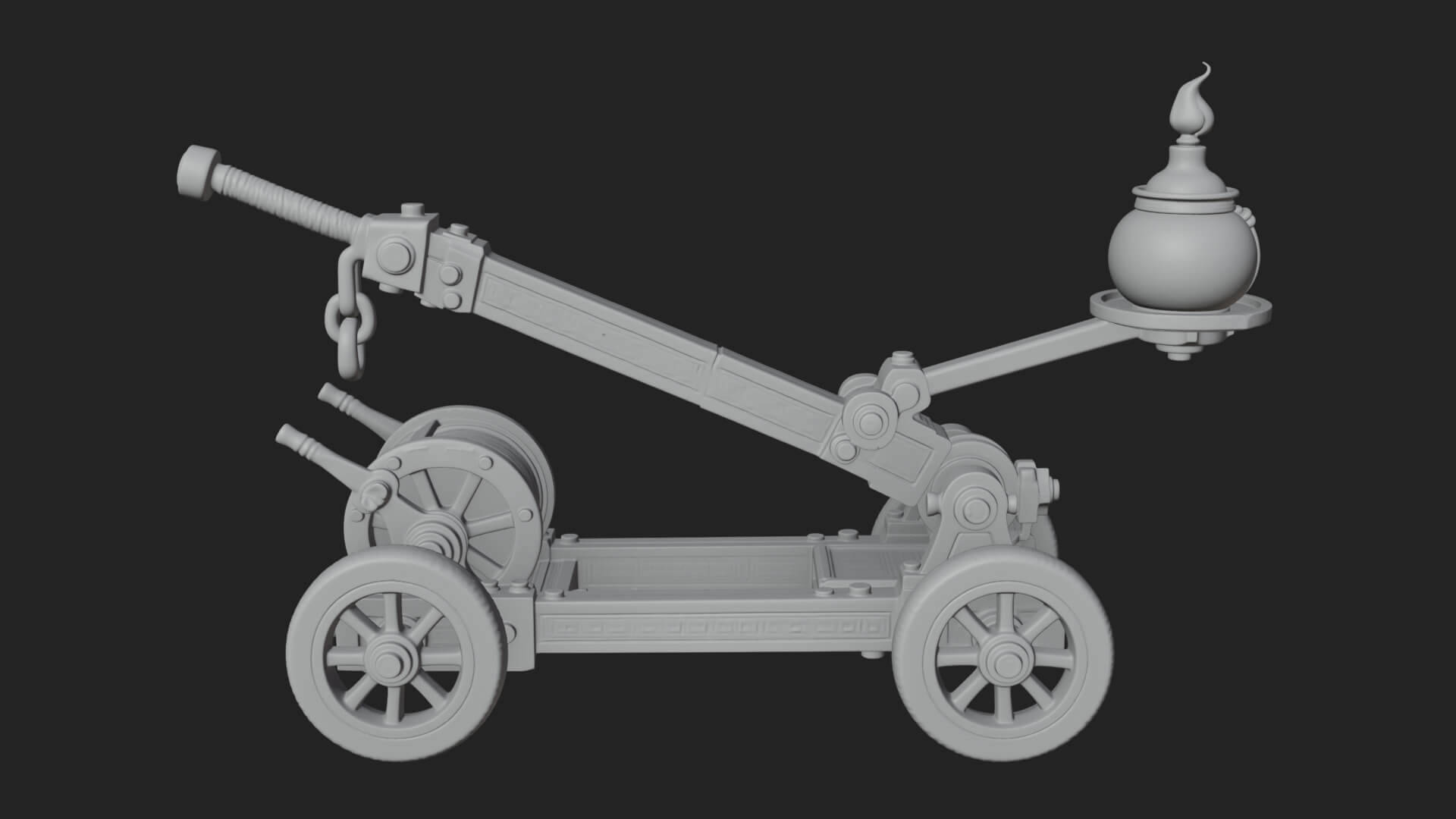 Swinging Fire Pot Launcher Model Design 3 3D Print Model 3D Model