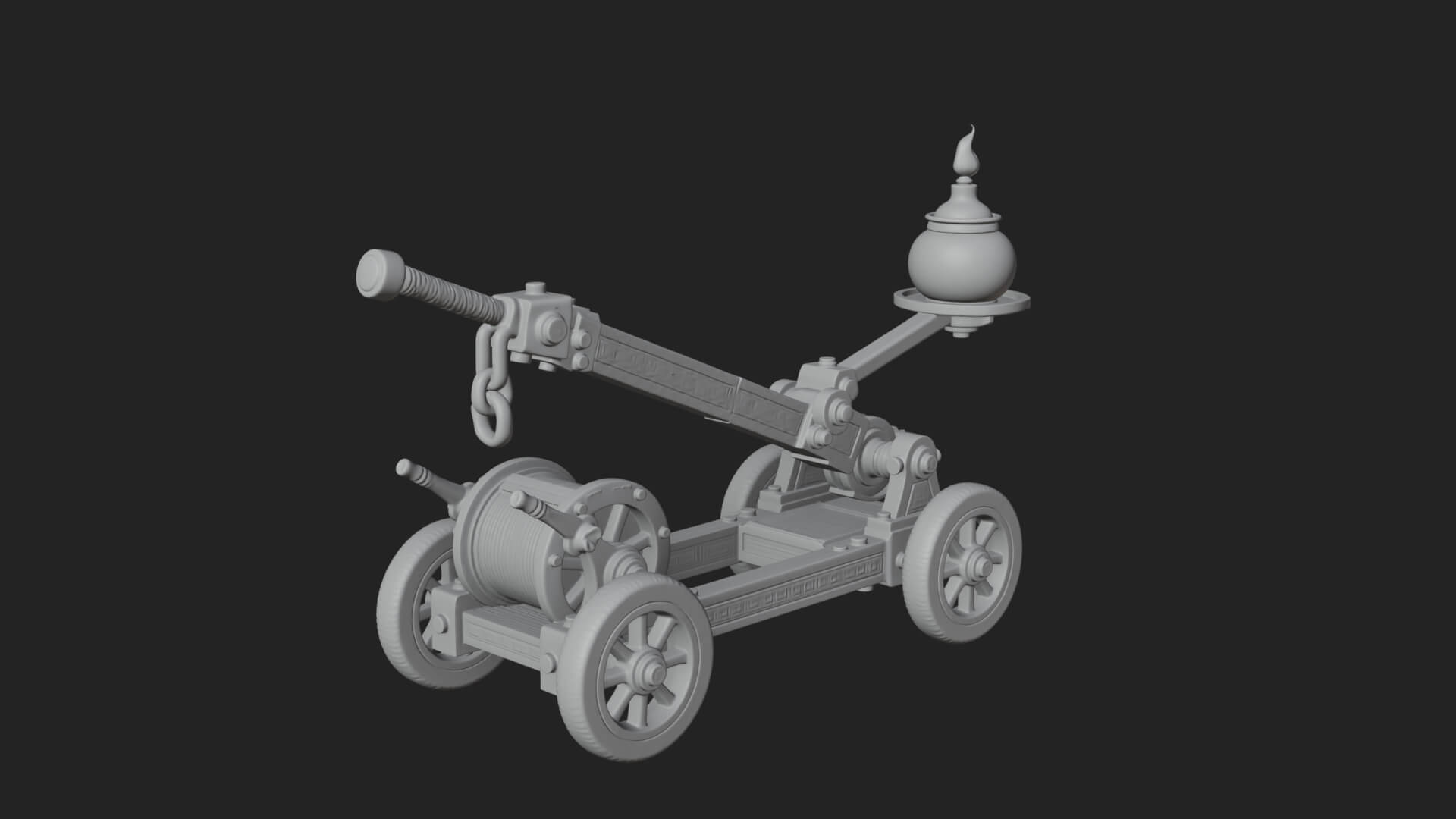 Swinging Fire Pot Launcher Model Design 3 3D Print Model 3D Model