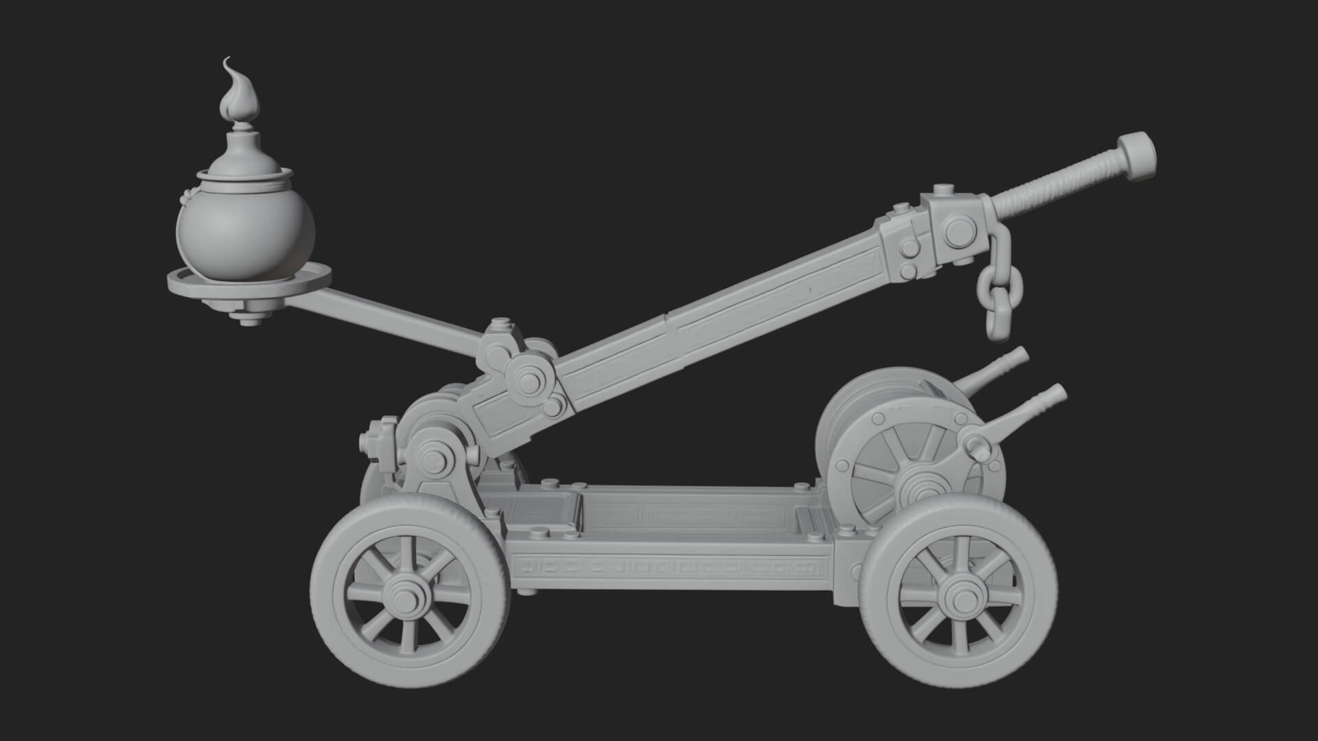 Swinging Fire Pot Launcher Model Design 3 3D Print Model 3D Model