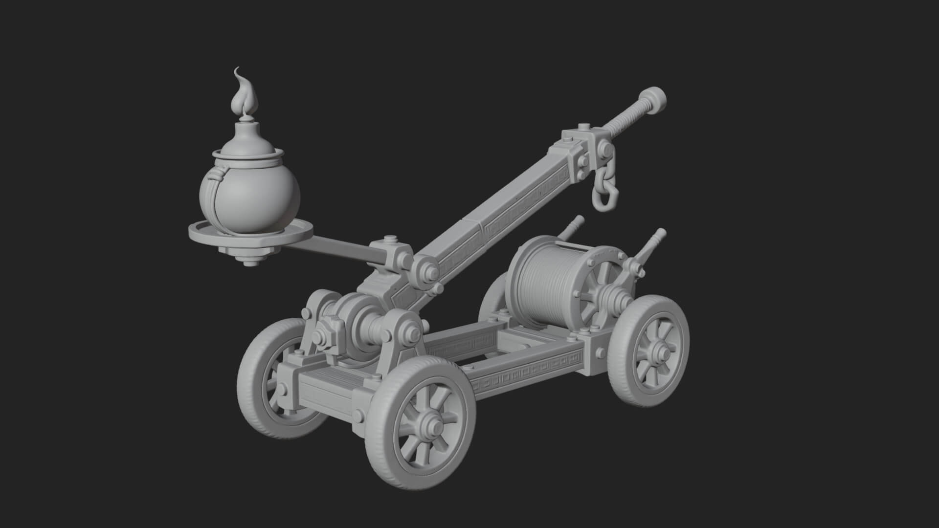 Swinging Fire Pot Launcher Model Design 3 3D Print Model 3D Model